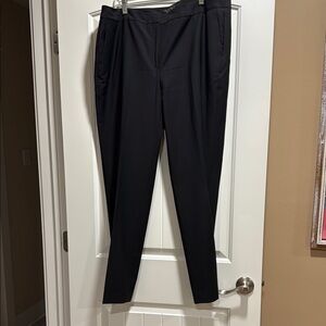 Talbots size 14W Lined Black Slim Fit Trousers with Flat Front Design